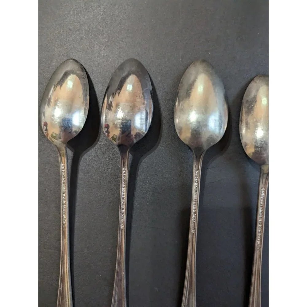 National Silver Co Princess Royal Iced tea spoons silver-plate 1930  7 inch  set